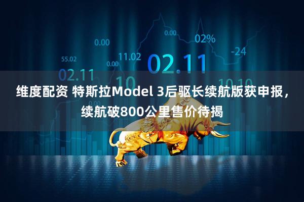 维度配资 特斯拉Model 3后驱长续航版获申报，续航破800公里售价待揭