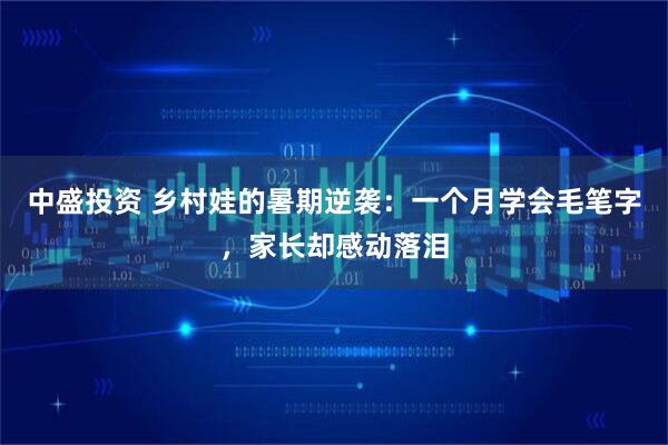 中盛投资 乡村娃的暑期逆袭：一个月学会毛笔字，家长却感动落泪