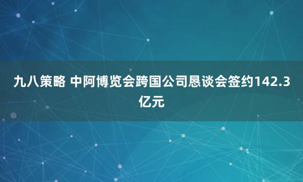 九八策略 中阿博览会跨国公司恳谈会签约142.3亿元